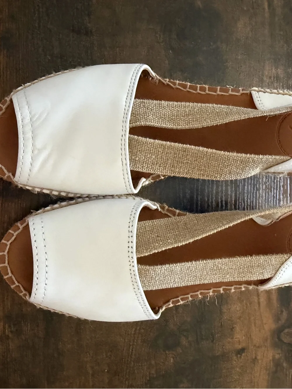Wedge Espadrille Slingback Sandals - White